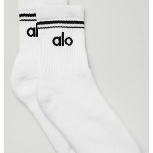 ALO Yoga White and Black Athletic Socks